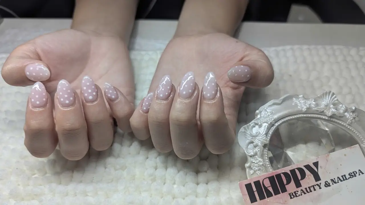 Pink and white nails